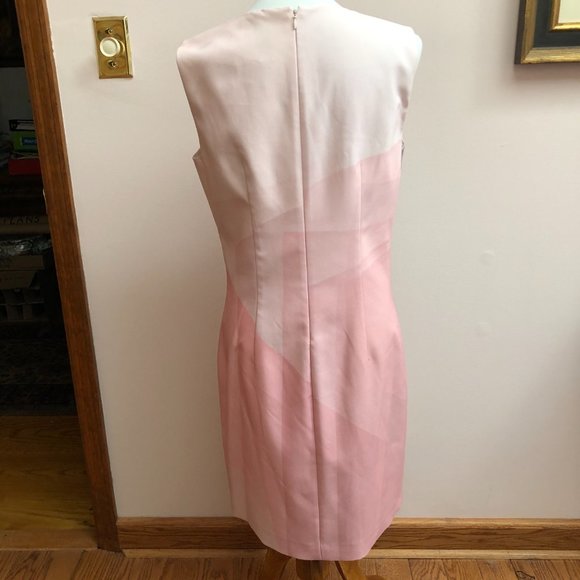 Elie Tahari Peach Block Print Dress - Picture 2 of 2